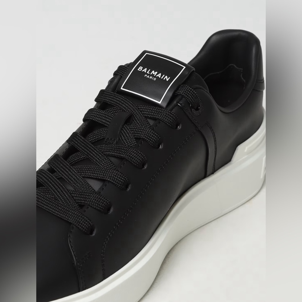 Balmain B-Court Sneakers, Size 39, Black